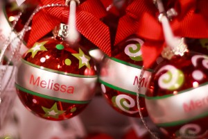 Christmas hanging balls personalized