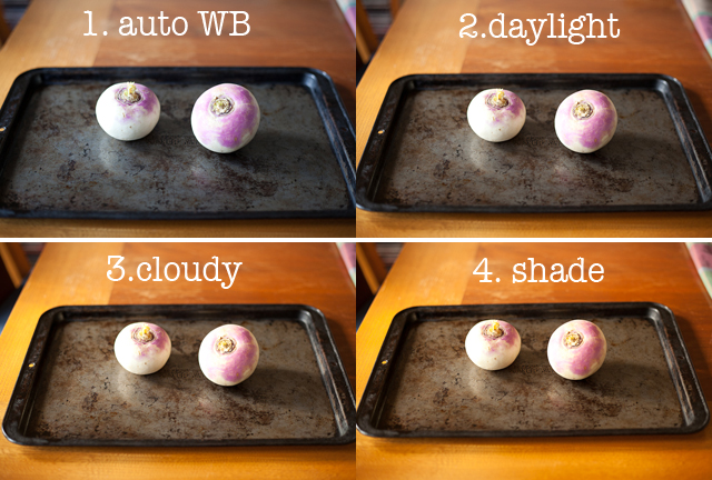 white balance changes with natural light