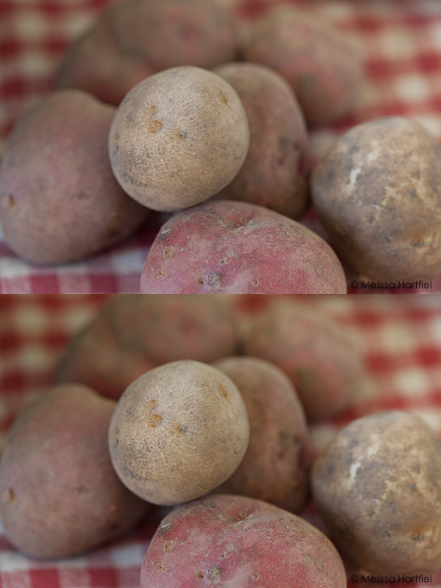 potatoes with different camera calibration