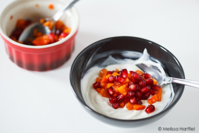 Pomegranate Persimmon With Honeyed Yoghur