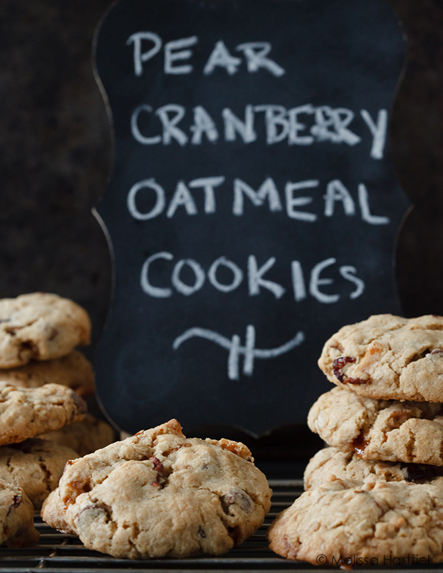 pear cranberry oatmeal cookies